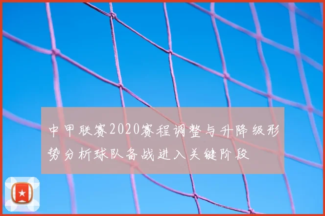 中甲联赛2020赛程调整与升降级形势分析球队备战进入关键阶段