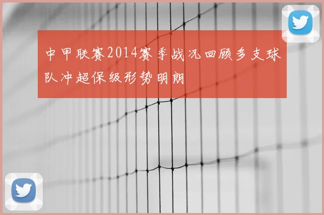 中甲联赛2014赛季战况回顾多支球队冲超保级形势明朗